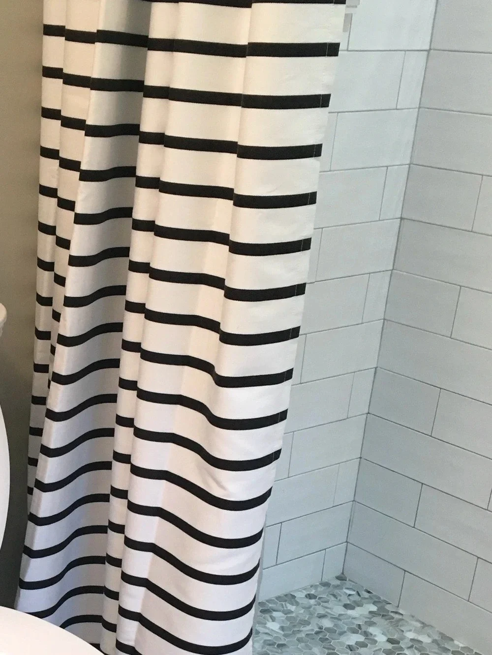 Kate Spade Black & White Striped Shower Curtain